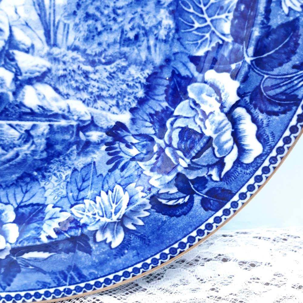 Wedgwood Blue Flow Revolutionary War Transferware Plate John Parker Lexington - Picture 8 of 11